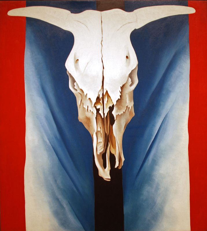 Top Met Paintings After 1860 06 Georgia O-Keeffe - Cow-s Skull Red, White, and Blue